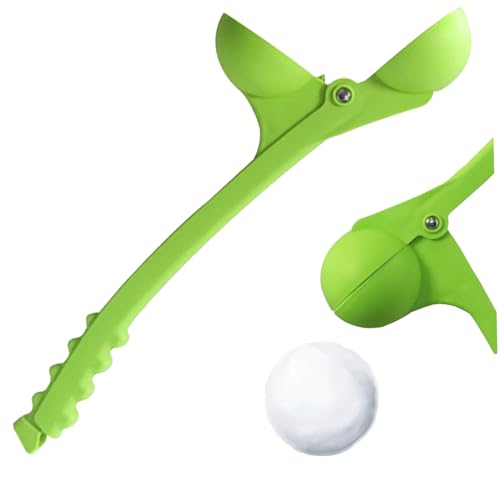 Schneeballmacher mit Griff, Plastik Schnee Spielzeug arbeitssparende Schneeballhersteller für Kinder Erwachsene, tragbarer Schneeballwerfer für Winter Outdoor-Aktivitäten Grüne Schneeballhersteller von Ligeinsrk