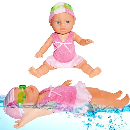 Schwimmen Babypuppe mit beweglicher Gelenk süß realistische wasserdichte Babypuppe mit abnehmbarem Anzug Batteriebetrieben interaktiver Wasserspielzeug für Poolbadewanne, keine Batterie, Wasser, Schw Schwimmen Babypuppe mit beweglicher Gelenk süß realistische wasserdichte Babypuppe mit abnehmbarem Anzug Batteriebetrieben interaktiver Wasserspielzeug für Poolbadewanne, keine Batterie, Wasser, Schw von Ligeinsrk