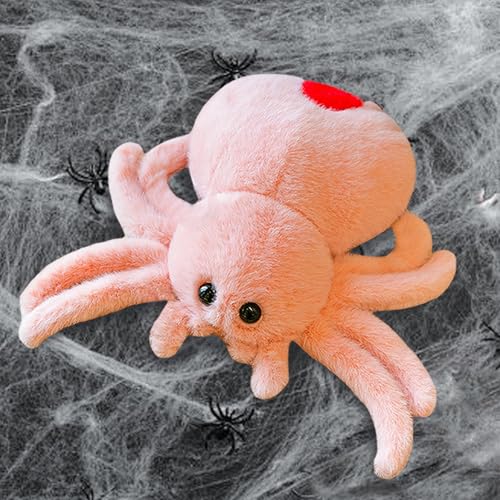 Spider Plüsch 9, 8 Zoll dekorativ Big Eyes Plushie Entzückende Halloween -Stofftiere Weiche Spinnenwärmungen ausgestopfte Tiere lustige Party -Gefälligkeiten für Jungen und Mädchen, Style2, Halloween von Ligeinsrk