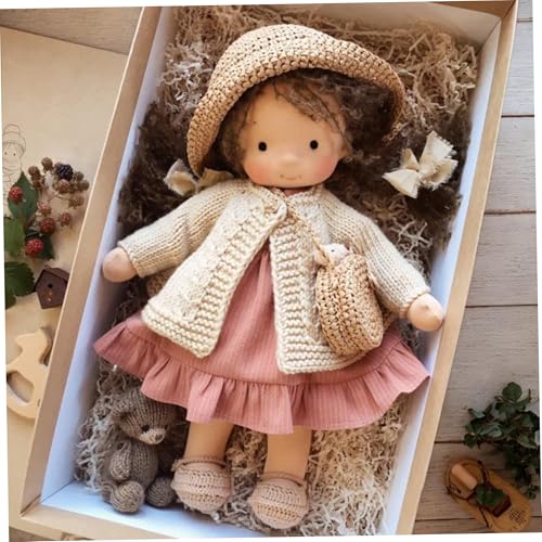 Stoffpuppe mit Geschenkbox 11x2x5 Ragdoll mit Hut, Tasche, Schuhen und mehr Dekoration süße ausgestopfte Babypuppenspielzeug für Babys und Kleinkinder ideale Weihnachtsgeburtstagsgeschenke, Puppen fü von Ligeinsrk