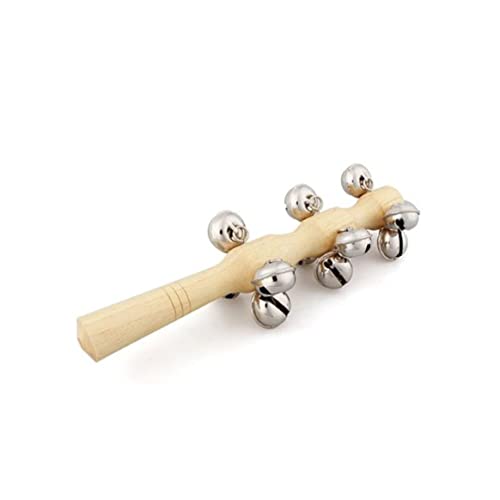 Weihnachten 13 Jingle Bells Baby Bells Safe interaktive hölzerne Rasseln tragbare Babyrassle mit Griff für Kinder Party Bevorzugung Geschenk Musikspielzeug Spielzeug von Ligeinsrk