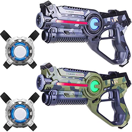 Light Battle Active Lasertag Set - 2X laserpistole (camo grün, camo grau) + 2 Weste - LBAPV22256 von Light Battle
