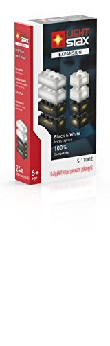 Light STAX S-11002 Expansion 11004, kompatibel mit dem STAX System und allen bekannten Bausteinmarken, 24 Zusatzsteine (schwarz und weiß) von Light Stax