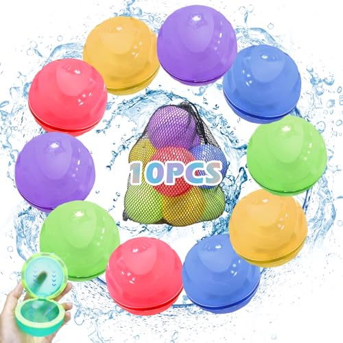 Ligtmor Wasserbomben Wiederverwendbar, 10 Stück Wasserbomben Selbstschließend, Wasserbomben Magnetisch, 1 Sekunde Schnellfüll Wasserbomben Set, Geeignet für Kinder, Erwachsene, Strand, Poolparty Ligtmor Wasserbomben Wiederverwendbar, 10 Stück Wasserbomben Selbstschließend, Wasserbomben Magnetisch, 1 Sekunde Schnellfüll Wasserbomben Set, Geeignet für Kinder, Erwachsene, Strand, Poolparty von Ligtmor