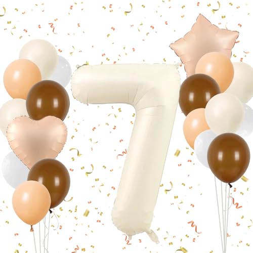 Ligtmor 40 Zoll Beige Zahlen Luftballon 7, 7. Geburtstagsballon Set, Folienballon Geburtstag 7 Jahre Junge, Geeignet als Geburtstag Party Deko, Jubiläum Party Dekoration Ligtmor 40 Zoll Beige Zahlen Luftballon 7, 7. Geburtstagsballon Set, Folienballon Geburtstag 7 Jahre Junge, Geeignet als Geburtstag Party Deko, Jubiläum Party Dekoration von Ligtmor