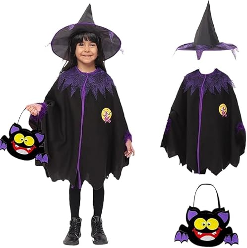 Ligtmor Betensh Halloween Kostüm für Kinder, Hexenkostüm für Kinder, Hexenhut, Halloween Kostüm, Hexenkostüm für Mädchen, Geeignet für Halloween Kostüme Ligtmor Betensh Halloween Kostüm für Kinder, Hexenkostüm für Kinder, Hexenhut, Halloween Kostüm, Hexenkostüm für Mädchen, Geeignet für Halloween Kostüme von Ligtmor