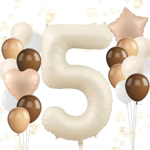Ligtmor Luftballon 5 Jahre Geburtstag, 40 Zoll Beige Luftballon zahlen 5, 16 Stück Latexballons, 101cm Beige Folienballon 5 Geburtstagsdeko, für Jungen Mädchen 5. Geburtstag Party Deko Ligtmor Luftballon 5 Jahre Geburtstag, 40 Zoll Beige Luftballon zahlen 5, 16 Stück Latexballons, 101cm Beige Folienballon 5 Geburtstagsdeko, für Jungen Mädchen 5. Geburtstag Party Deko von Ligtmor