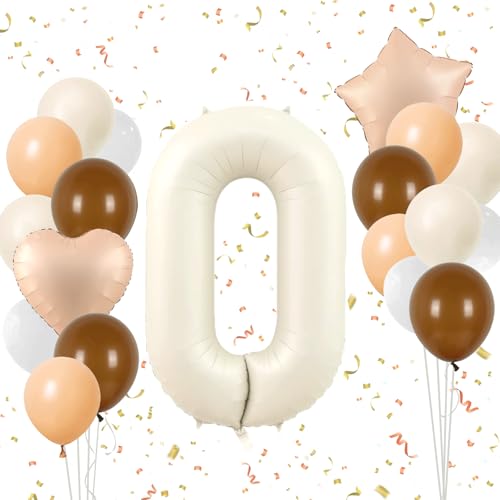Ligtmor Luftballons Geburtstag Zahl 0 Beige, 40" Folienballon Geburtstag, 101cm Luftballons Beige Zahlen 0, für Junge Mädchen Geburtstagsdeko Babyparty Party Deko Ligtmor Luftballons Geburtstag Zahl 0 Beige, 40" Folienballon Geburtstag, 101cm Luftballons Beige Zahlen 0, für Junge Mädchen Geburtstagsdeko Babyparty Party Deko von Ligtmor