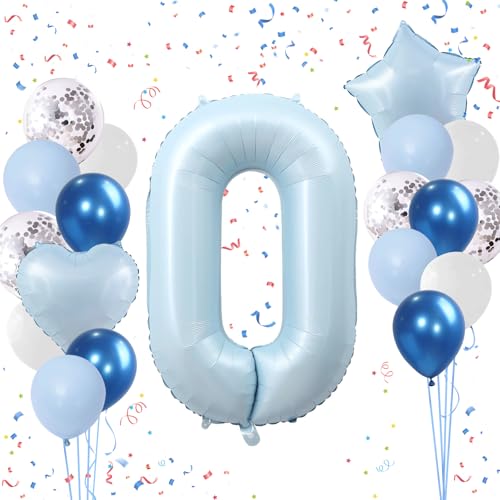 Ligtmor Luftballons Geburtstag Zahl 0 Blau, 40" Folienballon Geburtstag, 101cm Luftballons Blau Zahlen 0, für Junge Mädchen Geburtstagsdeko Babyparty Party Deko Ligtmor Luftballons Geburtstag Zahl 0 Blau, 40" Folienballon Geburtstag, 101cm Luftballons Blau Zahlen 0, für Junge Mädchen Geburtstagsdeko Babyparty Party Deko von Ligtmor