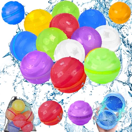 Ligtmor Wasserbomben Selbstschließend, 16 Stück Wasserbomben Wiederverwendbar, Wasserbomben Magnetisch, 1 Sekunde Schnellfüll Wasserbomben Set, Geeignet für Kinder, Erwachsene, Strand, Poolparty Ligtmor Wasserbomben Selbstschließend, 16 Stück Wasserbomben Wiederverwendbar, Wasserbomben Magnetisch, 1 Sekunde Schnellfüll Wasserbomben Set, Geeignet für Kinder, Erwachsene, Strand, Poolparty von Ligtmor