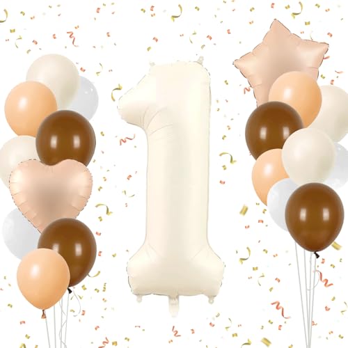 Ligtmor Zahlen Luftballon Beige, 101cm Folienballon 1, 40 Zoll Zahlenballon, Luftballons 1. Geburtstag für Junge Mädchen Geburtstagsdeko Jubiläum Party Deko Ligtmor Zahlen Luftballon Beige, 101cm Folienballon 1, 40 Zoll Zahlenballon, Luftballons 1. Geburtstag für Junge Mädchen Geburtstagsdeko Jubiläum Party Deko von Ligtmor