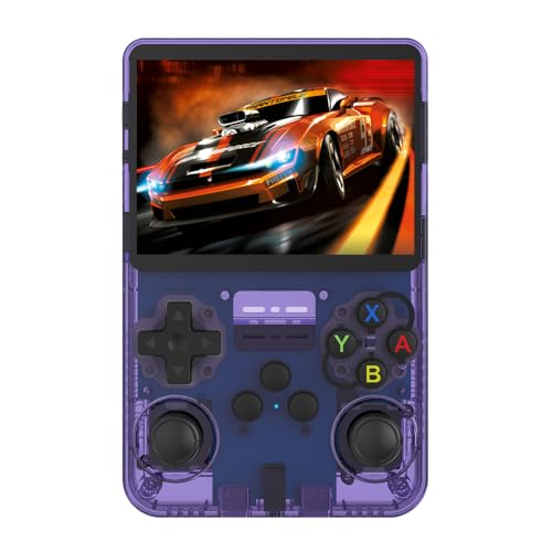 Lihaian R36S Retro Handheld Spielkonsole，128 G über 40.000 Spiele，Retro Konsole 3,5-Zoll-IPS-Bildschirm，Linux-System，Tragbare Mini-Arcade， unterstützt mehrere Emulatoren (R36s-Lila) von Lihaian