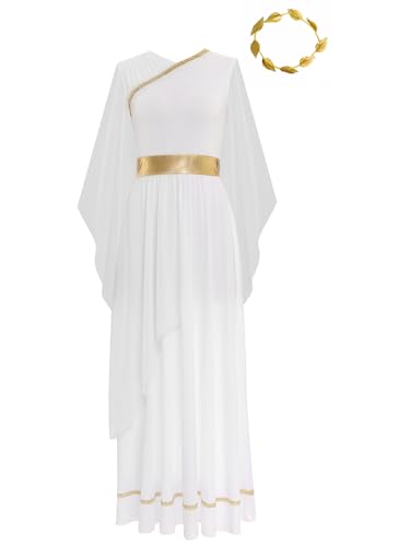 LiiYii Antikes Griechisches Göttinnenkostüm Für Damen Antikes Kleid Verkleidung Römische Toga Griechisch Halloween Karneval Party Weiß XXL LiiYii Antikes Griechisches Göttinnenkostüm Für Damen Antikes Kleid Verkleidung Römische Toga Griechisch Halloween Karneval Party Weiß XXL von LiiYii