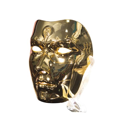 LiiYii Chinesische Maske Stück Cooles Modell Für Herren Und Damen Kleidungsaccessoires Accessoires Mit Schnürsenkeln Für Halloween Makeup Ball Gold Einheitsgröße LiiYii Chinesische Maske Stück Cooles Modell Für Herren Und Damen Kleidungsaccessoires Accessoires Mit Schnürsenkeln Für Halloween Makeup Ball Gold Einheitsgröße von LiiYii