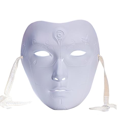 LiiYii Chinesische Maske Stück Cooles Modell Für Herren Und Damen Kleidungsaccessoires Accessoires Mit Schnürsenkeln Für Halloween Makeup Ball Weiß Einheitsgröße von LiiYii
