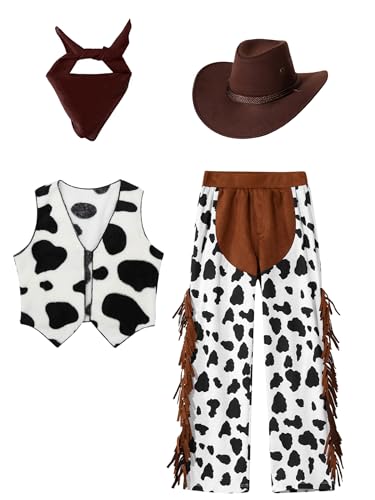 LiiYii Cowboy Kostüm Für Jungen Mädchen Kinder Cowboy Outfit Mit Hut Bandana Accessoires Karneval Halloween Weihnachten Kaffee 122-128 LiiYii Cowboy Kostüm Für Jungen Mädchen Kinder Cowboy Outfit Mit Hut Bandana Accessoires Karneval Halloween Weihnachten Kaffee 122-128 von LiiYii