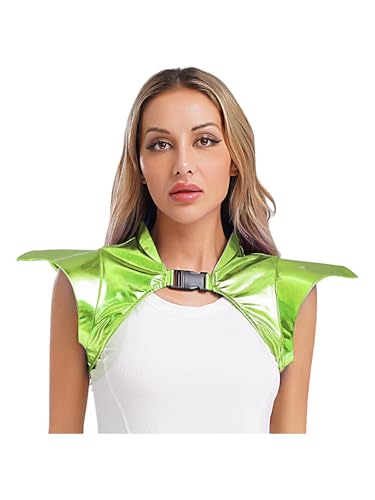 LiiYii Damen Metallic Armor Glitzer Bolero Oberteil Pu Leder Steampunk Kostüm Cosply Halloween Nachtclubs Faschingskostü Leuchtendes Grün XL LiiYii Damen Metallic Armor Glitzer Bolero Oberteil Pu Leder Steampunk Kostüm Cosply Halloween Nachtclubs Faschingskostü Leuchtendes Grün XL von LiiYii