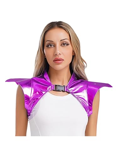 LiiYii Damen Metallic Armor Glitzer Bolero Oberteil Pu Leder Steampunk Kostüm Cosply Halloween Nachtclubs Faschingskostü Violett S LiiYii Damen Metallic Armor Glitzer Bolero Oberteil Pu Leder Steampunk Kostüm Cosply Halloween Nachtclubs Faschingskostü Violett S von LiiYii