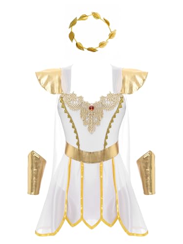 LiiYii Frauen Kostüm Griechische Römische Göttin Robe Toga Karneval Halloween Cosplay Party Weiß L von LiiYii