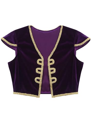 LiiYii Geflochtener Dekorativer Gilet V Ausschnitt Kinder Jungen Arabischer Prinzen Kostüm Kurzärmelig Halloween Rollenspiel Fest Orgie Lila 146-152 LiiYii Geflochtener Dekorativer Gilet V Ausschnitt Kinder Jungen Arabischer Prinzen Kostüm Kurzärmelig Halloween Rollenspiel Fest Orgie Lila 146-152 von LiiYii