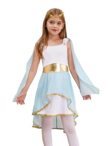 LiiYii Griechische Göttin Kostüm Athenisches Mädchen Kostüm Göttin Krone Antike Römische Toga Prinzessin Kleid Mit Tüll Cosplay Karneval Halloween Hellblau 146-152 LiiYii Griechische Göttin Kostüm Athenisches Mädchen Kostüm Göttin Krone Antike Römische Toga Prinzessin Kleid Mit Tüll Cosplay Karneval Halloween Hellblau 146-152 von LiiYii