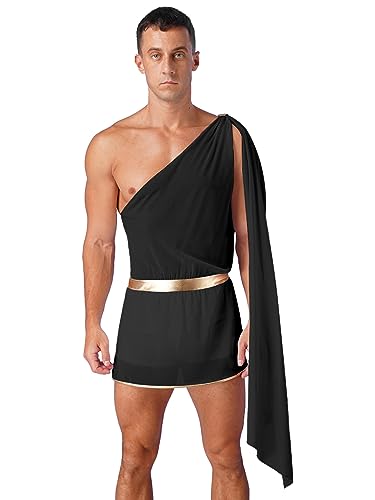 LiiYii Griechische Toga Verkleidung Herren Kostüm Antikes Rom Cäsar Griechischer Gott Minirock Tunika Halloween Karneval Fest Cosplay Schwarz XL LiiYii Griechische Toga Verkleidung Herren Kostüm Antikes Rom Cäsar Griechischer Gott Minirock Tunika Halloween Karneval Fest Cosplay Schwarz XL von LiiYii