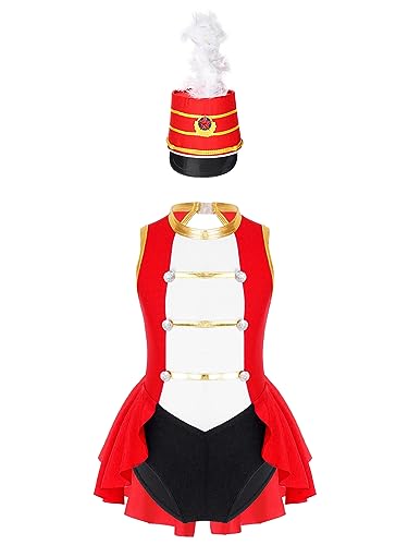 LiiYii Halloween Ensemble Zirkusdirektor Kind Mädchen Ärmelloses Kleid Mit Rückenausstellung Rollenspiel Hut Rot 170 LiiYii Halloween Ensemble Zirkusdirektor Kind Mädchen Ärmelloses Kleid Mit Rückenausstellung Rollenspiel Hut Rot 170 von LiiYii