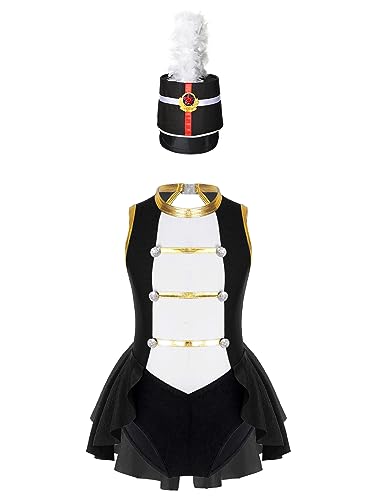 LiiYii Halloween Ensemble Zirkusdirektor Kind Mädchen Ärmelloses Kleid Mit Rückenausstellung Rollenspiel Hut Schwarz 110-116 LiiYii Halloween Ensemble Zirkusdirektor Kind Mädchen Ärmelloses Kleid Mit Rückenausstellung Rollenspiel Hut Schwarz 110-116 von LiiYii