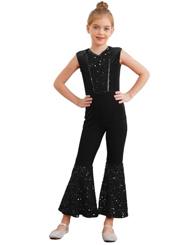 LiiYii Halloween Karneval Kostüm Diavolo Bambina Ganzkörper Eiskunstlaufanzug Ärmelloser Jumpsuit Samt Overall Cosplay Rollenspiel Schwarz 170 von LiiYii