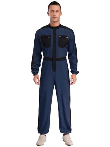 LiiYii Herren Arbeitsoverall Langarm Arbeitsanzug mit Taschen Jumpsuit Overall Halloween Klempner Kostüm Ganzkörperanzug Fasching Cosplay Navy blau 3XL LiiYii Herren Arbeitsoverall Langarm Arbeitsanzug mit Taschen Jumpsuit Overall Halloween Klempner Kostüm Ganzkörperanzug Fasching Cosplay Navy blau 3XL von LiiYii