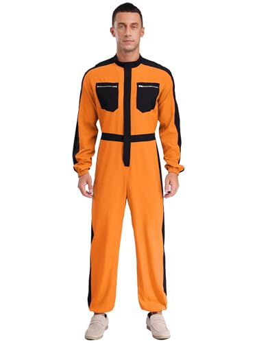 LiiYii Herren Arbeitsoverall Langarm Arbeitsanzug mit Taschen Jumpsuit Overall Halloween Klempner Kostüm Ganzkörperanzug Fasching Cosplay Orange 3XL LiiYii Herren Arbeitsoverall Langarm Arbeitsanzug mit Taschen Jumpsuit Overall Halloween Klempner Kostüm Ganzkörperanzug Fasching Cosplay Orange 3XL von LiiYii