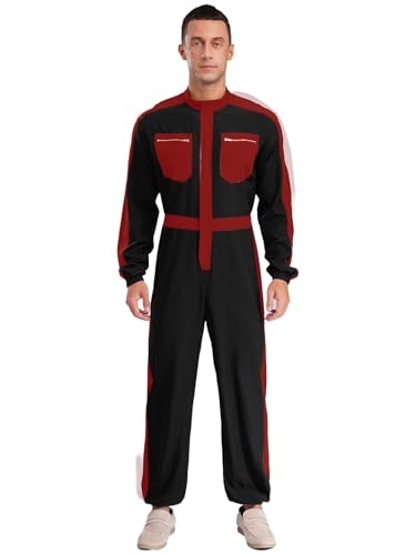 LiiYii Herren Arbeitsoverall Langarm Arbeitsanzug mit Taschen Jumpsuit Overall Halloween Klempner Kostüm Ganzkörperanzug Fasching Cosplay Schwarz L LiiYii Herren Arbeitsoverall Langarm Arbeitsanzug mit Taschen Jumpsuit Overall Halloween Klempner Kostüm Ganzkörperanzug Fasching Cosplay Schwarz L von LiiYii