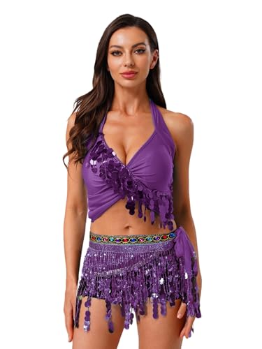 LiiYii Indisches Arabisches Prinzessinnenkostüm Ballettkleid Mit Trägern Und Rock Tanzaufführung Tanzkleidung Karnevalsshow Lila Einheitsgröße LiiYii Indisches Arabisches Prinzessinnenkostüm Ballettkleid Mit Trägern Und Rock Tanzaufführung Tanzkleidung Karnevalsshow Lila Einheitsgröße von LiiYii