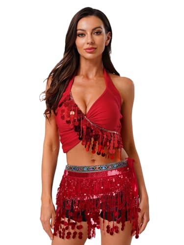 LiiYii Indisches Arabisches Prinzessinnenkostüm Ballettkleid Mit Trägern Und Rock Tanzaufführung Tanzkleidung Karnevalsshow Rot Einheitsgröße LiiYii Indisches Arabisches Prinzessinnenkostüm Ballettkleid Mit Trägern Und Rock Tanzaufführung Tanzkleidung Karnevalsshow Rot Einheitsgröße von LiiYii