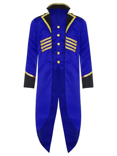 LiiYii Kind Junge Mädchen Mantel Jacke Frack Mittelalterliches Kostüm Steampunk Gothic Kostüm Party Karneval Halloween Königsblau 122-128 LiiYii Kind Junge Mädchen Mantel Jacke Frack Mittelalterliches Kostüm Steampunk Gothic Kostüm Party Karneval Halloween Königsblau 122-128 von LiiYii
