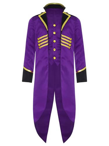 LiiYii Kind Junge Mädchen Mantel Jacke Frack Mittelalterliches Kostüm Steampunk Gothic Kostüm Party Karneval Halloween Lila 134-140 LiiYii Kind Junge Mädchen Mantel Jacke Frack Mittelalterliches Kostüm Steampunk Gothic Kostüm Party Karneval Halloween Lila 134-140 von LiiYii