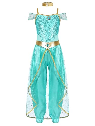 LiiYii Kind Mädchen Prinzessin Arabisch Indisch Orientalisch Kostüm Bauchtanz Halloween Cosplay Karneval Party Teenager Hellgrün 170 LiiYii Kind Mädchen Prinzessin Arabisch Indisch Orientalisch Kostüm Bauchtanz Halloween Cosplay Karneval Party Teenager Hellgrün 170 von LiiYii