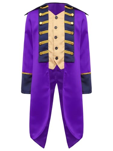 LiiYii Kinder Jungen Revolutionskrieg Kostüm Napoleon Kostüm Frack Mantel Steampunk Viktorianisch Jacke Mittelalter Gentleman Cosplay Karneval Lila 134-140 LiiYii Kinder Jungen Revolutionskrieg Kostüm Napoleon Kostüm Frack Mantel Steampunk Viktorianisch Jacke Mittelalter Gentleman Cosplay Karneval Lila 134-140 von LiiYii