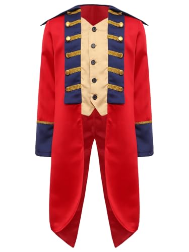 LiiYii Kinder Jungen Revolutionskrieg Kostüm Napoleon Kostüm Frack Mantel Steampunk Viktorianisch Jacke Mittelalter Gentleman Cosplay Karneval Rot 146-152 LiiYii Kinder Jungen Revolutionskrieg Kostüm Napoleon Kostüm Frack Mantel Steampunk Viktorianisch Jacke Mittelalter Gentleman Cosplay Karneval Rot 146-152 von LiiYii