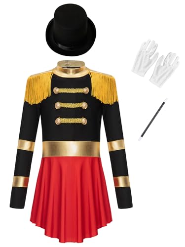 LiiYii Kostüm Für Wachmädchen Kinderkostüm Für Zirkusdompteurin Zirkusmeister Body Ringmaster Trikot Mit Quaste Karnevalskostüm Halloweenkostüm Schwarz 134-140 LiiYii Kostüm Für Wachmädchen Kinderkostüm Für Zirkusdompteurin Zirkusmeister Body Ringmaster Trikot Mit Quaste Karnevalskostüm Halloweenkostüm Schwarz 134-140 von LiiYii
