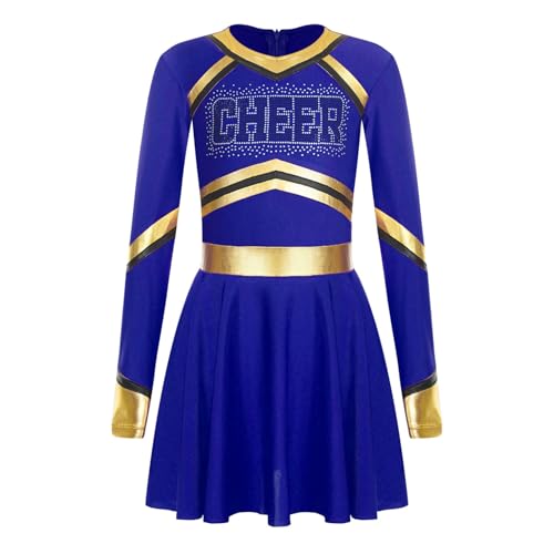 LiiYii Mädchen Kinder Kostüm Uniform Pom Pom Girl Verkleidung Karneval Halloween Tanzparty Kleid Jahre Blau 146-152 LiiYii Mädchen Kinder Kostüm Uniform Pom Pom Girl Verkleidung Karneval Halloween Tanzparty Kleid Jahre Blau 146-152 von LiiYii