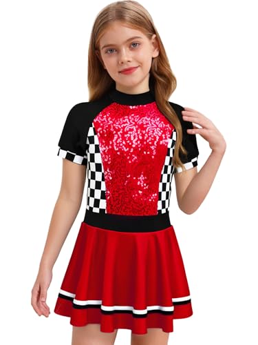 LiiYii Mädchen Rennfahrer Kostüm Rennauto Fahrer Kostüm Kurzarm Tütü Kleid Glitzer Cheer Leader Tanzkostüm Halloween Cosplay Faschingskostüm Rot 158-164 LiiYii Mädchen Rennfahrer Kostüm Rennauto Fahrer Kostüm Kurzarm Tütü Kleid Glitzer Cheer Leader Tanzkostüm Halloween Cosplay Faschingskostüm Rot 158-164 von LiiYii