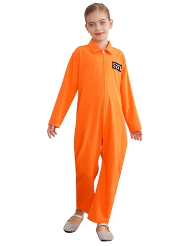 LiiYii Orange Gefängnisverkleidung Für Kinder Gefängniskostüm Für Mädchen Und Jungen Halloween Karneval Cosplay Orange 146-152 LiiYii Orange Gefängnisverkleidung Für Kinder Gefängniskostüm Für Mädchen Und Jungen Halloween Karneval Cosplay Orange 146-152 von LiiYii