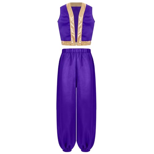 LiiYii Orientalisches Tanzensemble Für Kinder Jungen Mädchen Araber Prinz Verkleidung Cosplay Kostüm Karneval Halloween Lila 134-140 LiiYii Orientalisches Tanzensemble Für Kinder Jungen Mädchen Araber Prinz Verkleidung Cosplay Kostüm Karneval Halloween Lila 134-140 von LiiYii