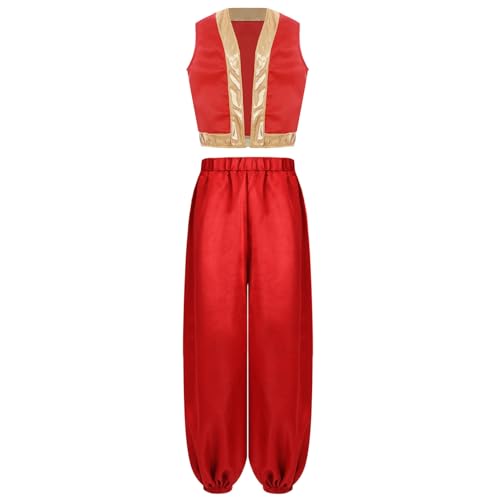 LiiYii Orientalisches Tanzensemble Für Kinder Jungen Mädchen Araber Prinz Verkleidung Cosplay Kostüm Karneval Halloween Rot 146-152 LiiYii Orientalisches Tanzensemble Für Kinder Jungen Mädchen Araber Prinz Verkleidung Cosplay Kostüm Karneval Halloween Rot 146-152 von LiiYii