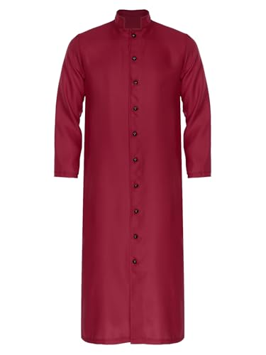 LiiYii Priesterkostüm Für Männer Mönchskutte Mittelalterlicher Renaissance Umhang Ideal Für Halloween Karneval Burgund M LiiYii Priesterkostüm Für Männer Mönchskutte Mittelalterlicher Renaissance Umhang Ideal Für Halloween Karneval Burgund M von LiiYii