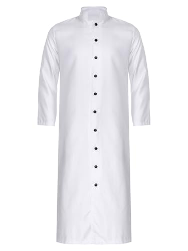 LiiYii Priesterkostüm Für Männer Mönchskutte Mittelalterlicher Renaissance Umhang Ideal Für Halloween Karneval Weiß XL LiiYii Priesterkostüm Für Männer Mönchskutte Mittelalterlicher Renaissance Umhang Ideal Für Halloween Karneval Weiß XL von LiiYii