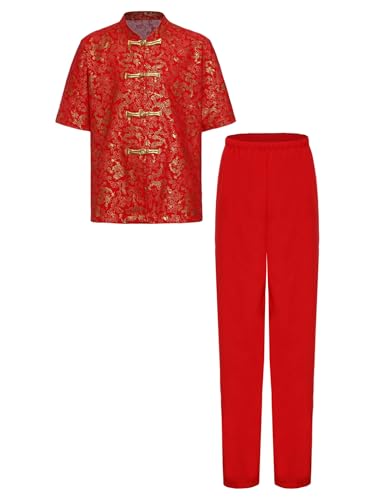 LiiYii Traditionelle Chinesische Tang Kampfkunst Kleidung Für Jungen Mit Drachenstickerei Tang Kung Fu Performance Kostüm Für Rollenspiel Rot C 122-128 LiiYii Traditionelle Chinesische Tang Kampfkunst Kleidung Für Jungen Mit Drachenstickerei Tang Kung Fu Performance Kostüm Für Rollenspiel Rot C 122-128 von LiiYii