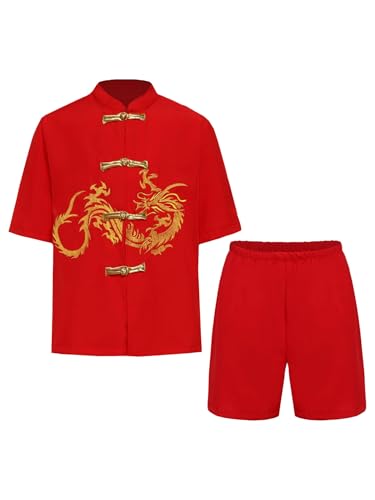 LiiYii Traditionelle Chinesische Tang Kampfkunst Kleidung Für Jungen Mit Drachenstickerei Tang Kung Fu Performance Kostüm Für Rollenspiel Rotes E 146-152 LiiYii Traditionelle Chinesische Tang Kampfkunst Kleidung Für Jungen Mit Drachenstickerei Tang Kung Fu Performance Kostüm Für Rollenspiel Rotes E 146-152 von LiiYii