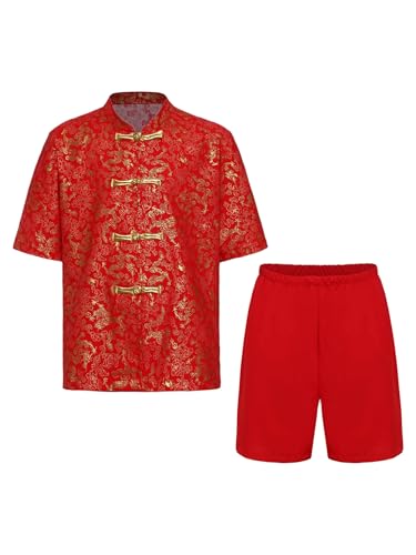 LiiYii Traditionelle Chinesische Tang Kampfkunst Kleidung Für Jungen Mit Drachenstickerei Tang Kung Fu Performance Kostüm Für Rollenspiel Rotes H 146-152 LiiYii Traditionelle Chinesische Tang Kampfkunst Kleidung Für Jungen Mit Drachenstickerei Tang Kung Fu Performance Kostüm Für Rollenspiel Rotes H 146-152 von LiiYii